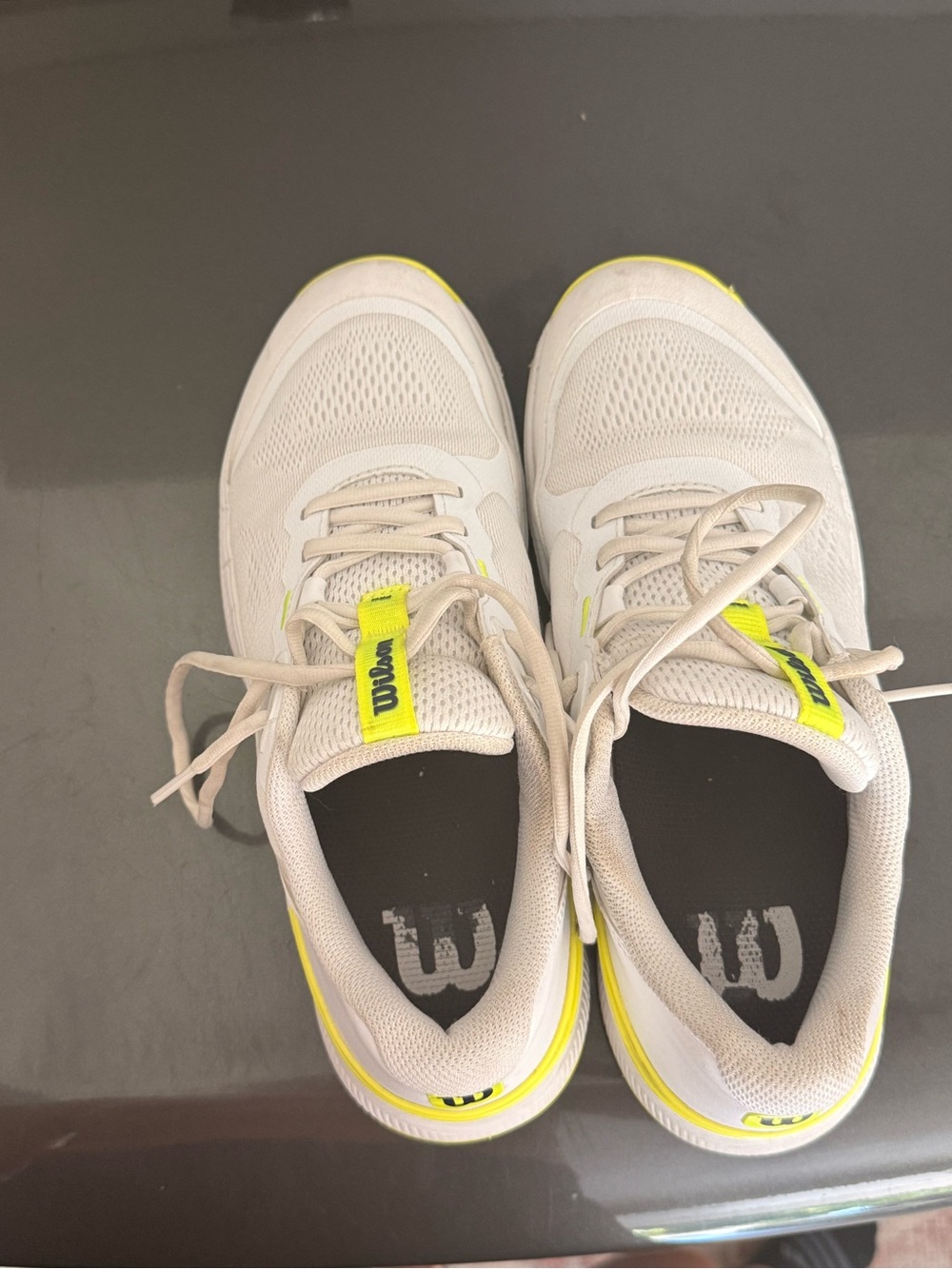 Wilson White & Neon Yellow tennis shoes - Picture 3 of 5